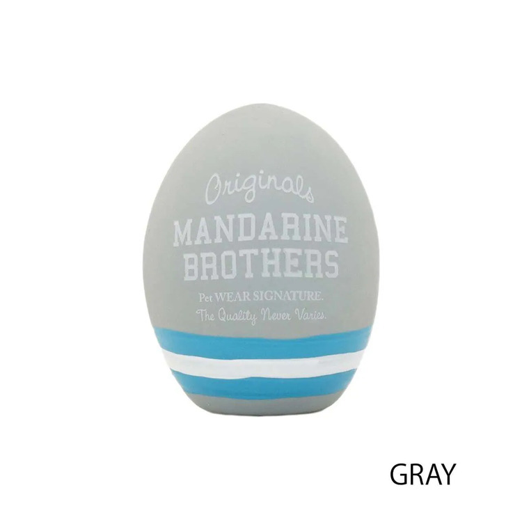 Mandarine Brothers 蛋形乳膠狗玩具 (灰色) (8cm x 5cm)