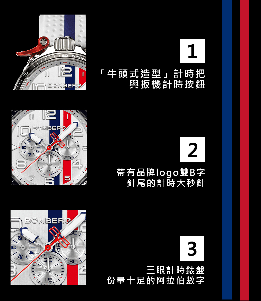 Bomberg,炸彈錶,Racing, 賽車計時碼錶,BS45CHSP.059-4.10,全鋼白面XL復古賽車計時碼錶,懷錶