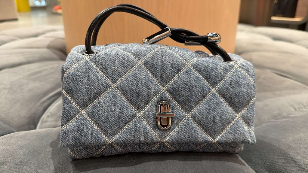 YP013 Marc Jacobs 菱格紋牛仔迷你雙肩帶包 21x11cm