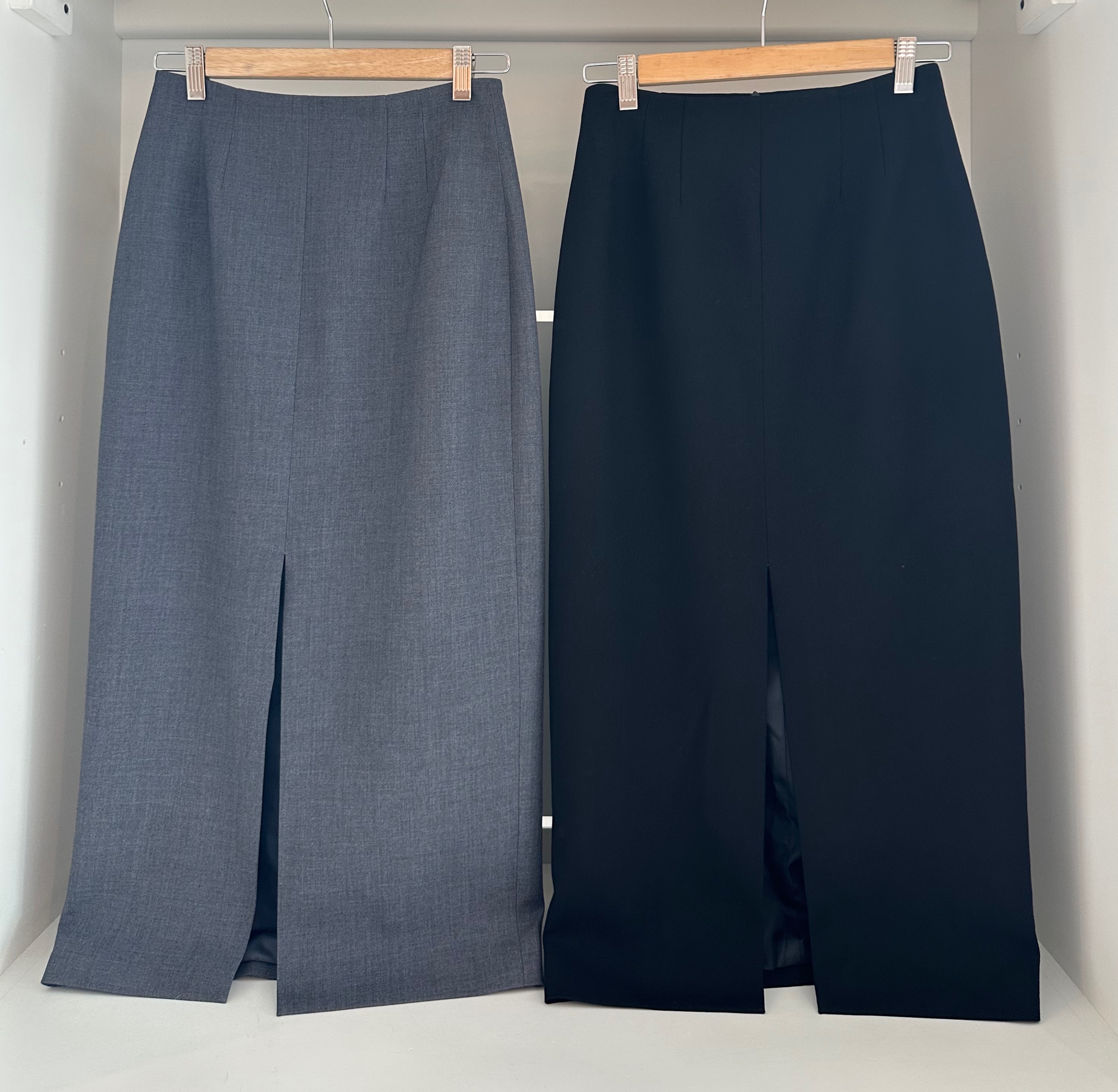 SOLID HIGH WAISTED LONG PENCIL SKIRT