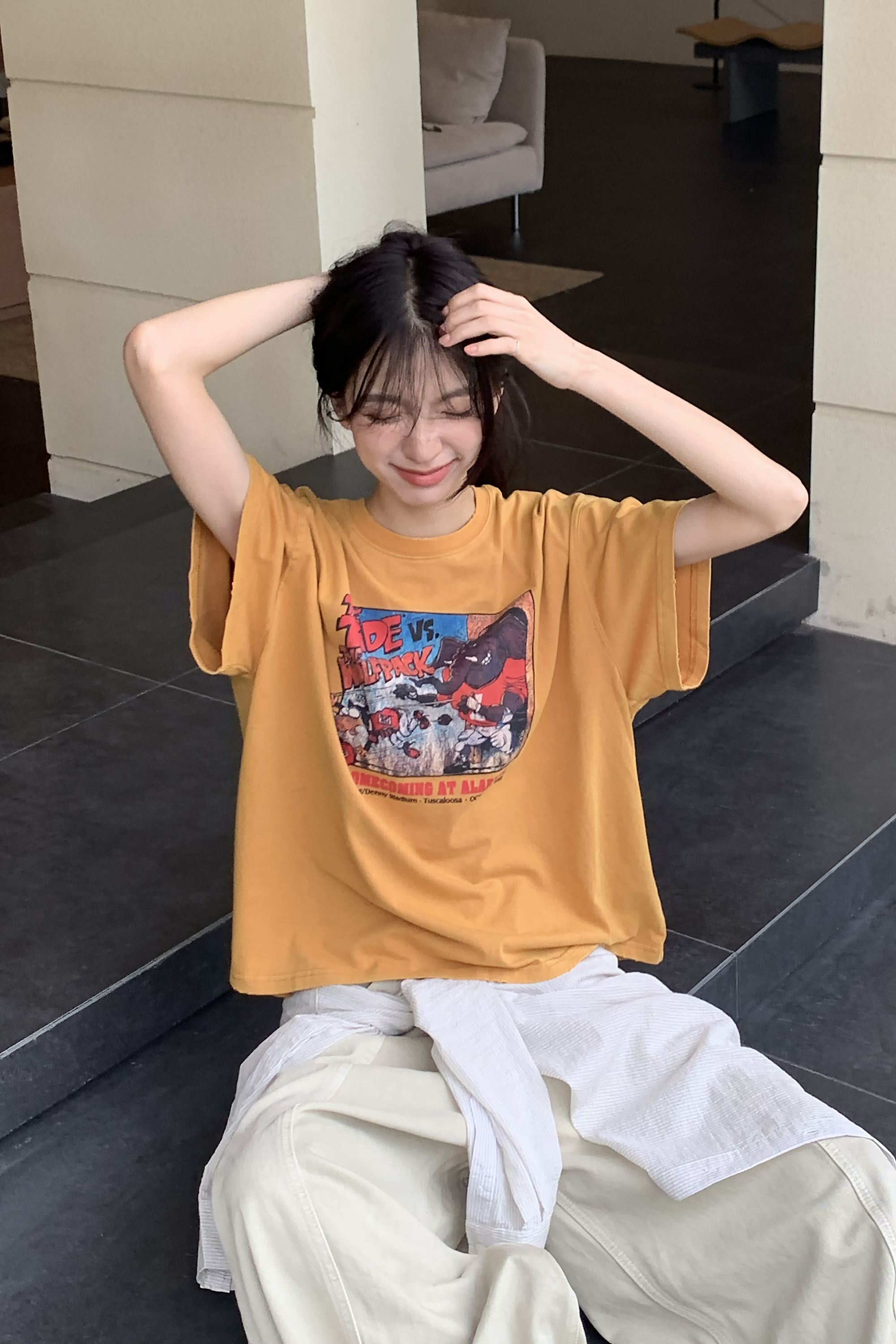 Vibrant｜中短版復古印花短t 3色