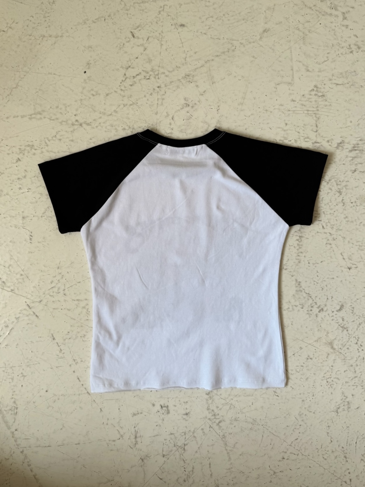 [現貨]  AK24// ROLLING STONES 拼接落肩短袖上衣