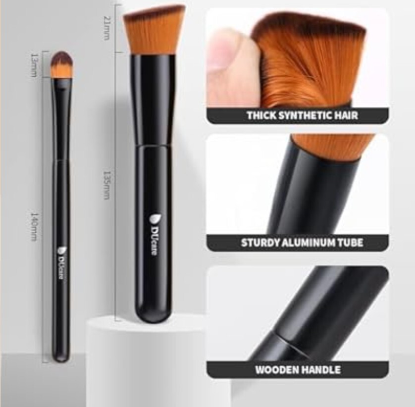 DUcare - Foundation Brush set (Angled Foundation Brush + Concealer Brush)