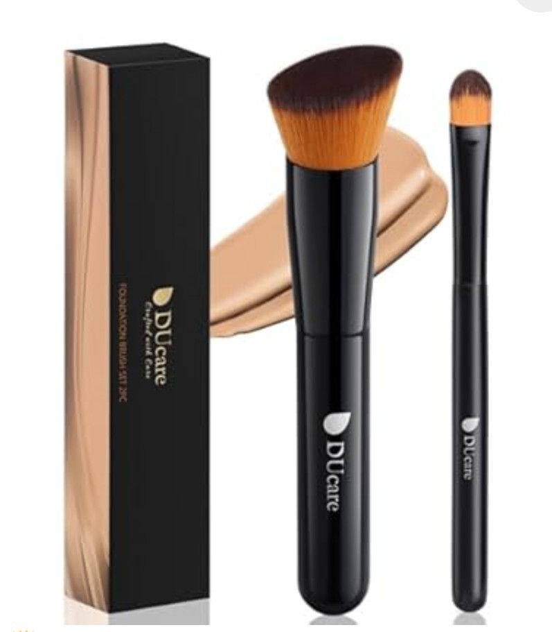 DUcare - Foundation Brush set (Angled Foundation Brush + Concealer Brush)