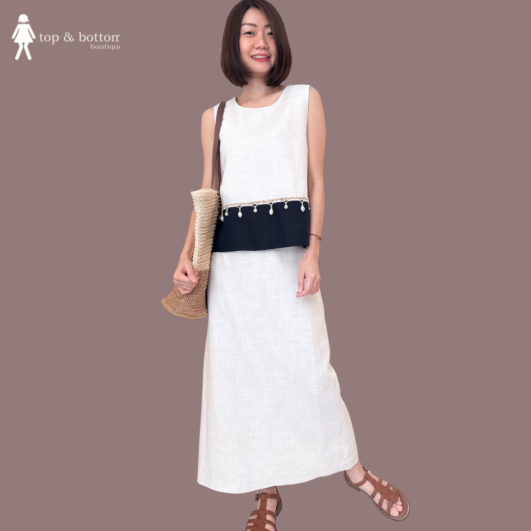 SOFT LINEN BLOUSE & SKIRT SET SUIT