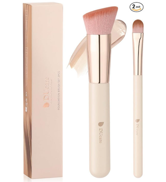 Angled foundation+concealer brush set (Beige) DF0258