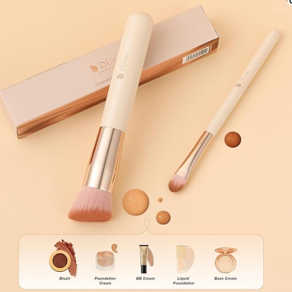 Angled foundation+concealer brush set (Beige) DF0258