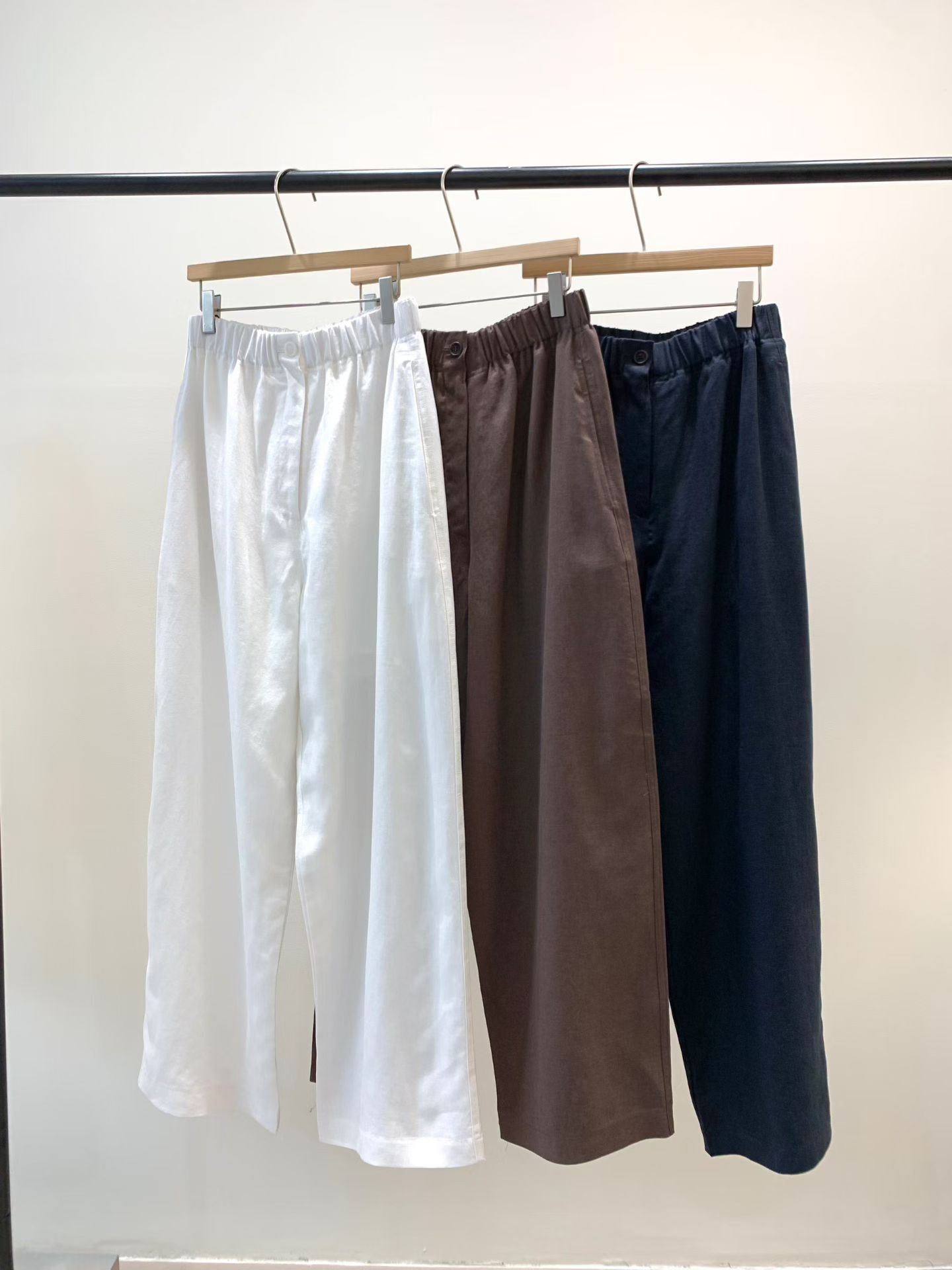 KN6112 全橡根寬腳長褲