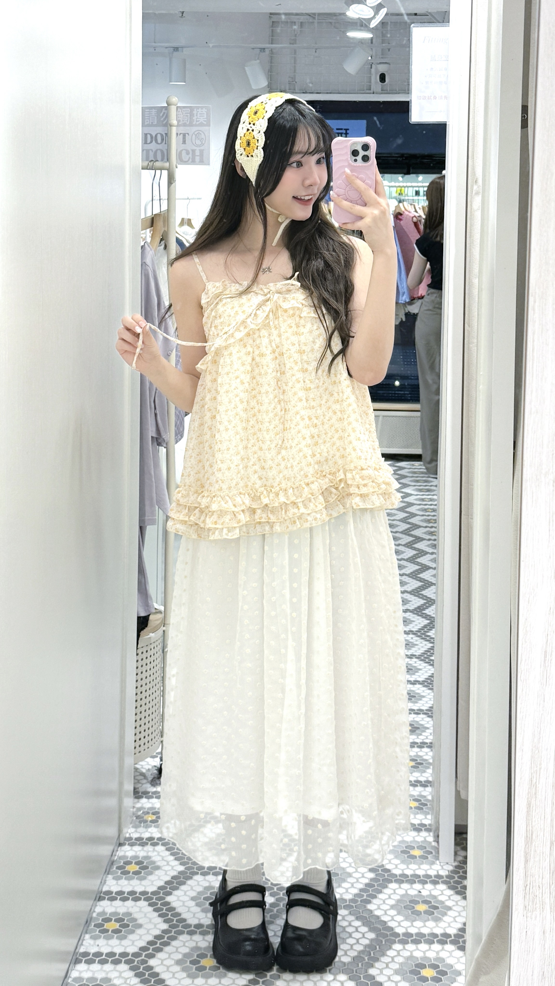 EA1259｜輕飄感滿滿雛菊花花長裙˚‧｡⋆🌼⋆｡‧˚
