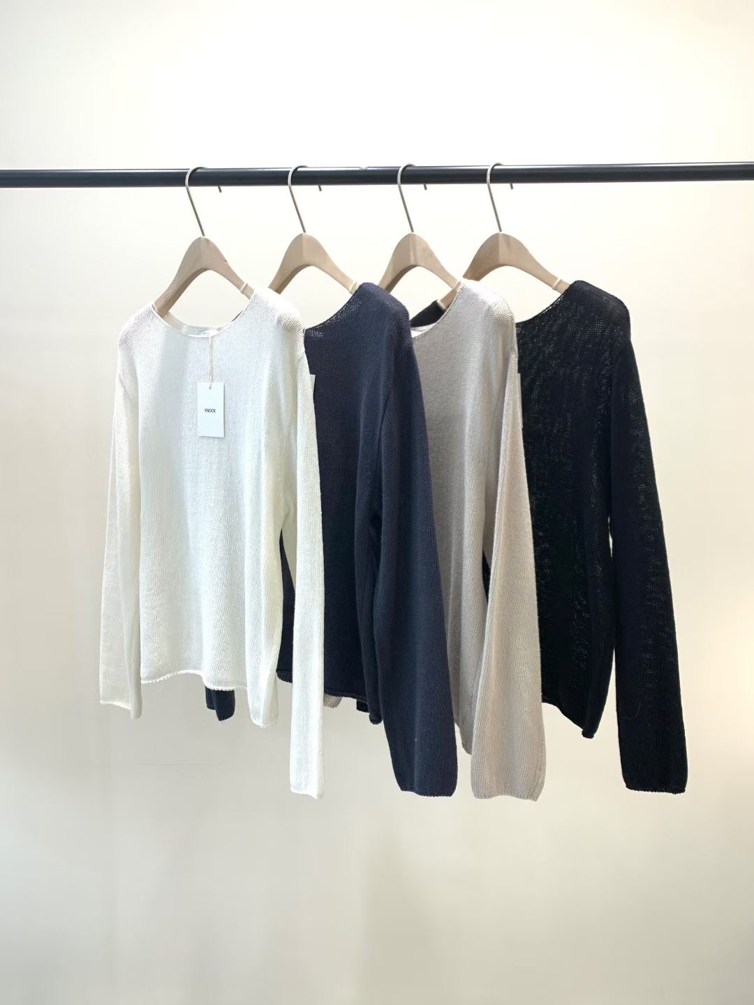 KN6116 圓領透膚長袖