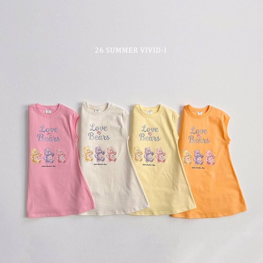 正韓夏vividi 三隻熊熊無袖洋裝