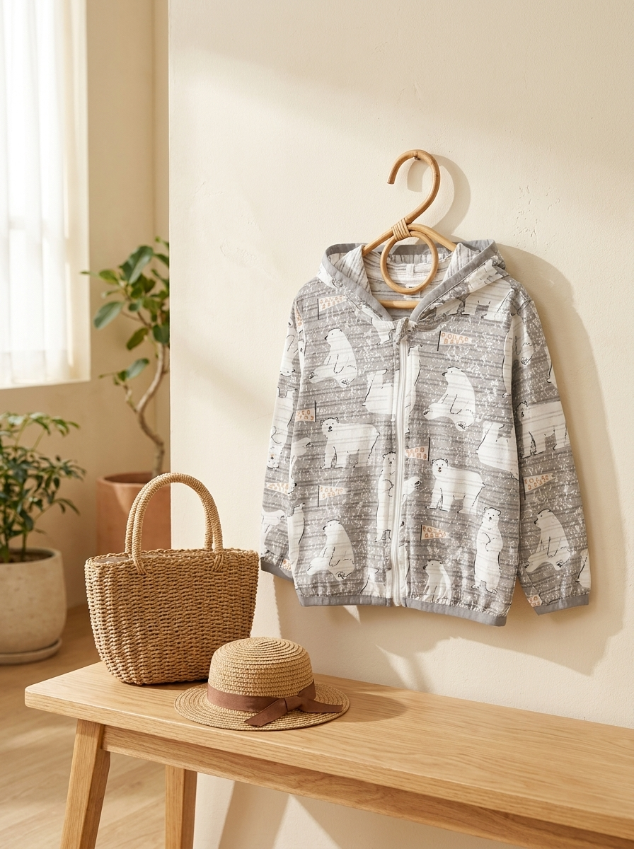 灰色北極熊 夏季遮陽外套