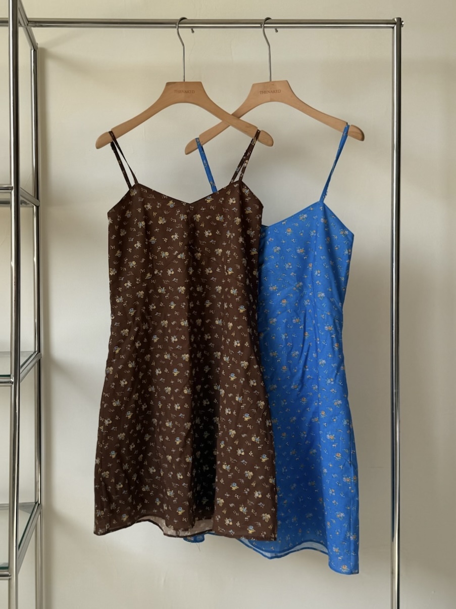 [現貨] AK16// 夏日復古畫報 碎花細肩洋裝