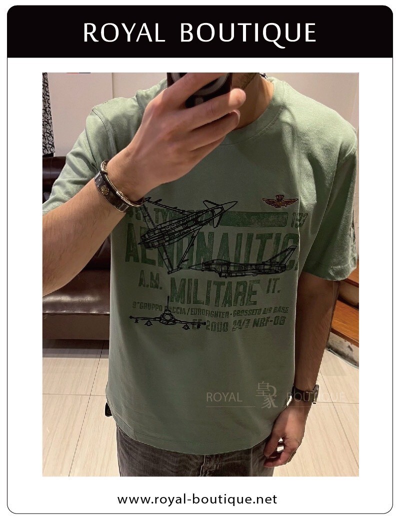 AERONAUTICA MILITARE 空軍 戰機塗鴉英字短T