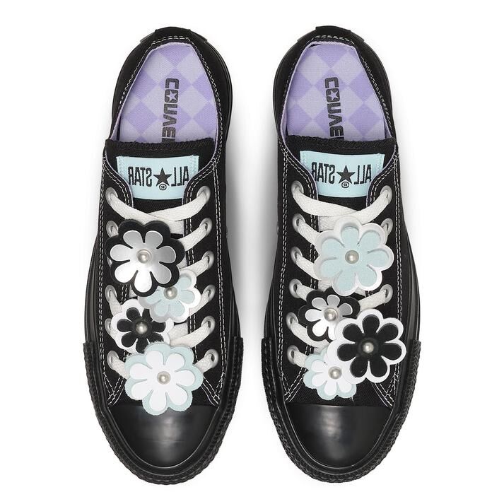 Converse AS Flowercharm OX 日本限定 黑色 全黑 花花 帆布鞋 31318170