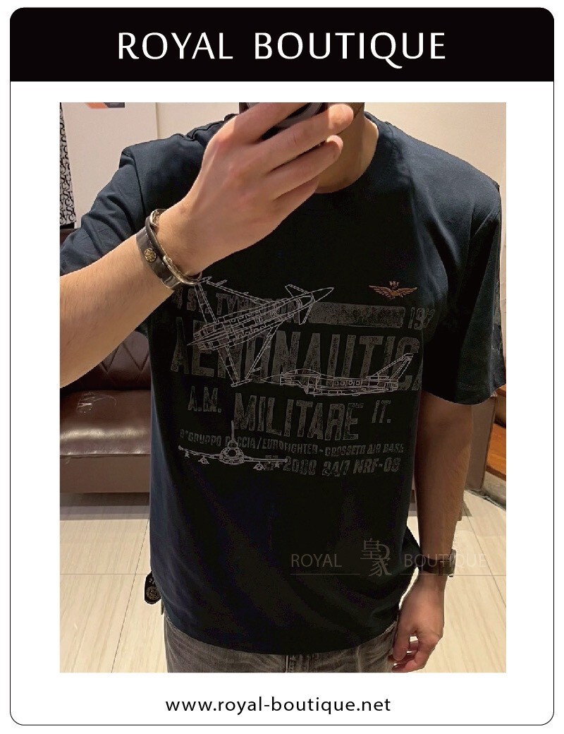 AERONAUTICA MILITARE 空軍 戰機塗鴉英字短T