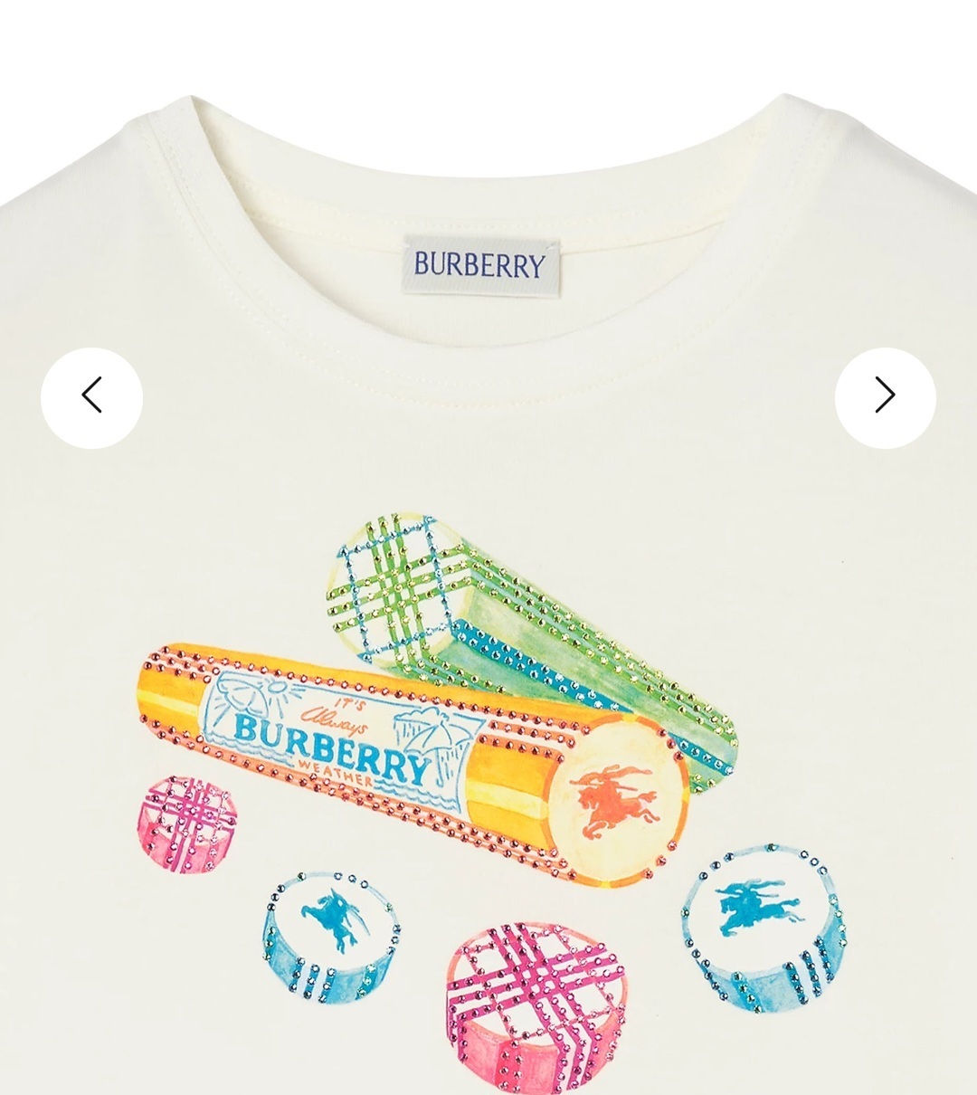 BBR kids 白色 併 閃石 Tee