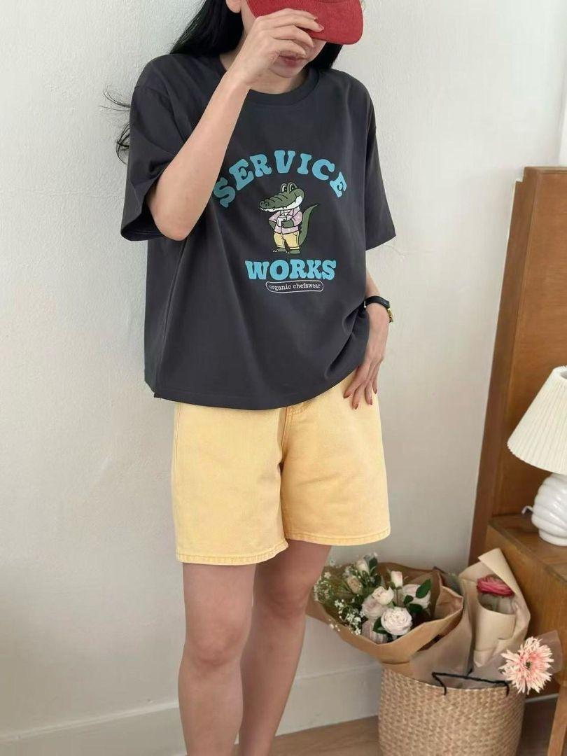SERVICE WORKS動物印花寬版剪裁★慵懶顯瘦短袖棉T