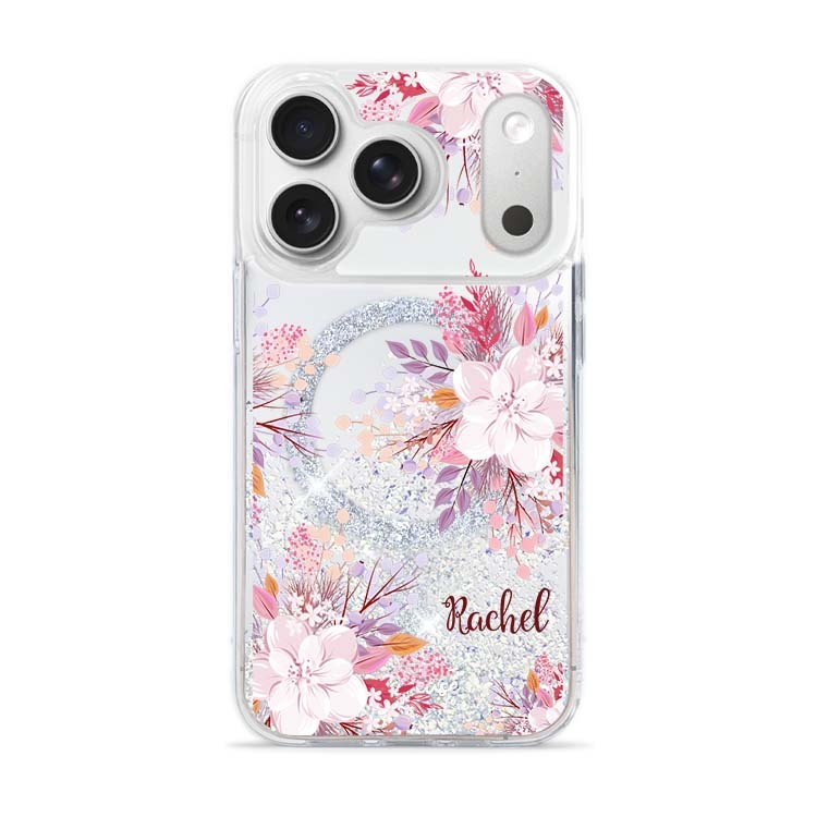 【特惠款】iPhone 17 Pro Max 淡粉應花閃耀鏡面殼 (MagSafe)