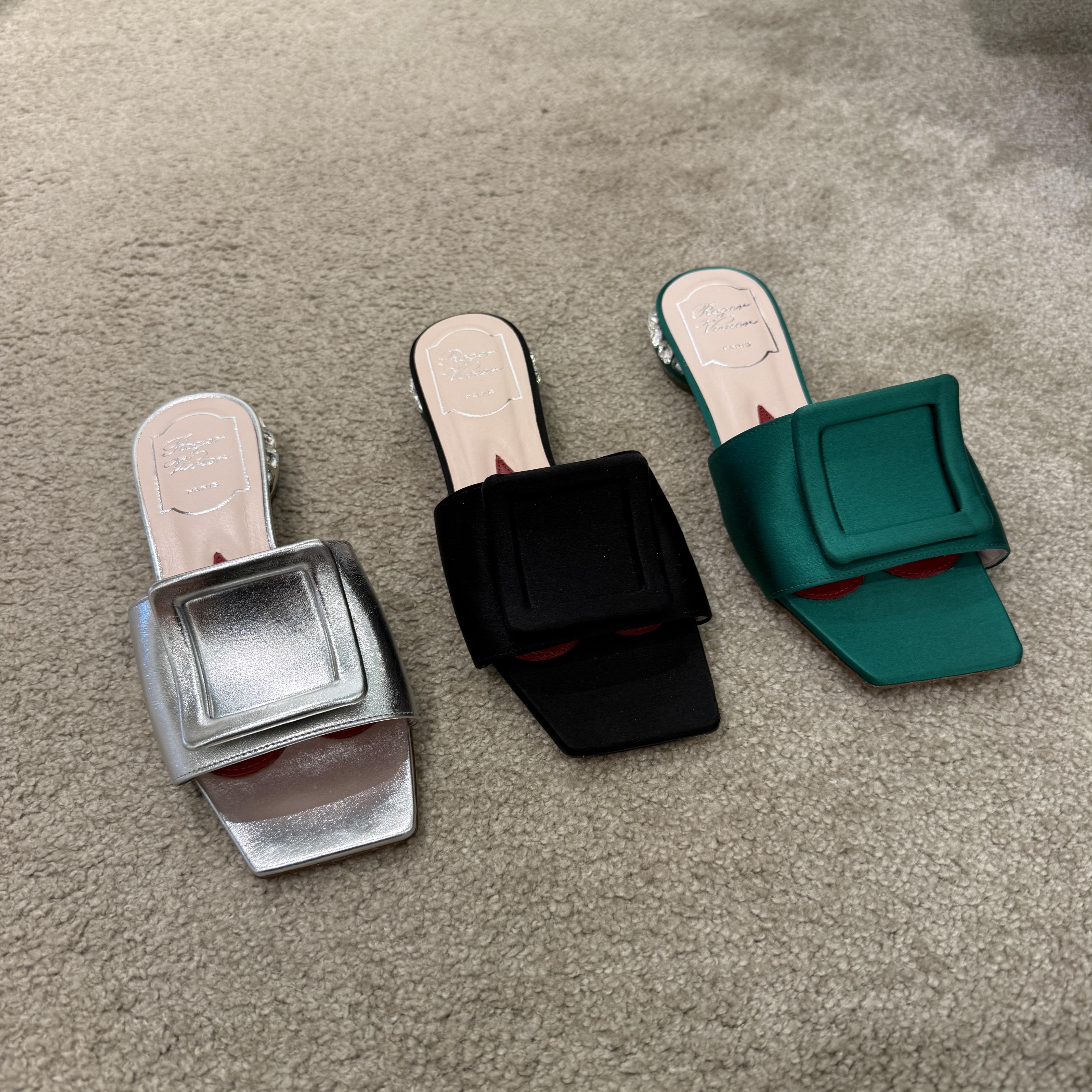 Roger Vivier RV covered Strass heels slides mules sandals
