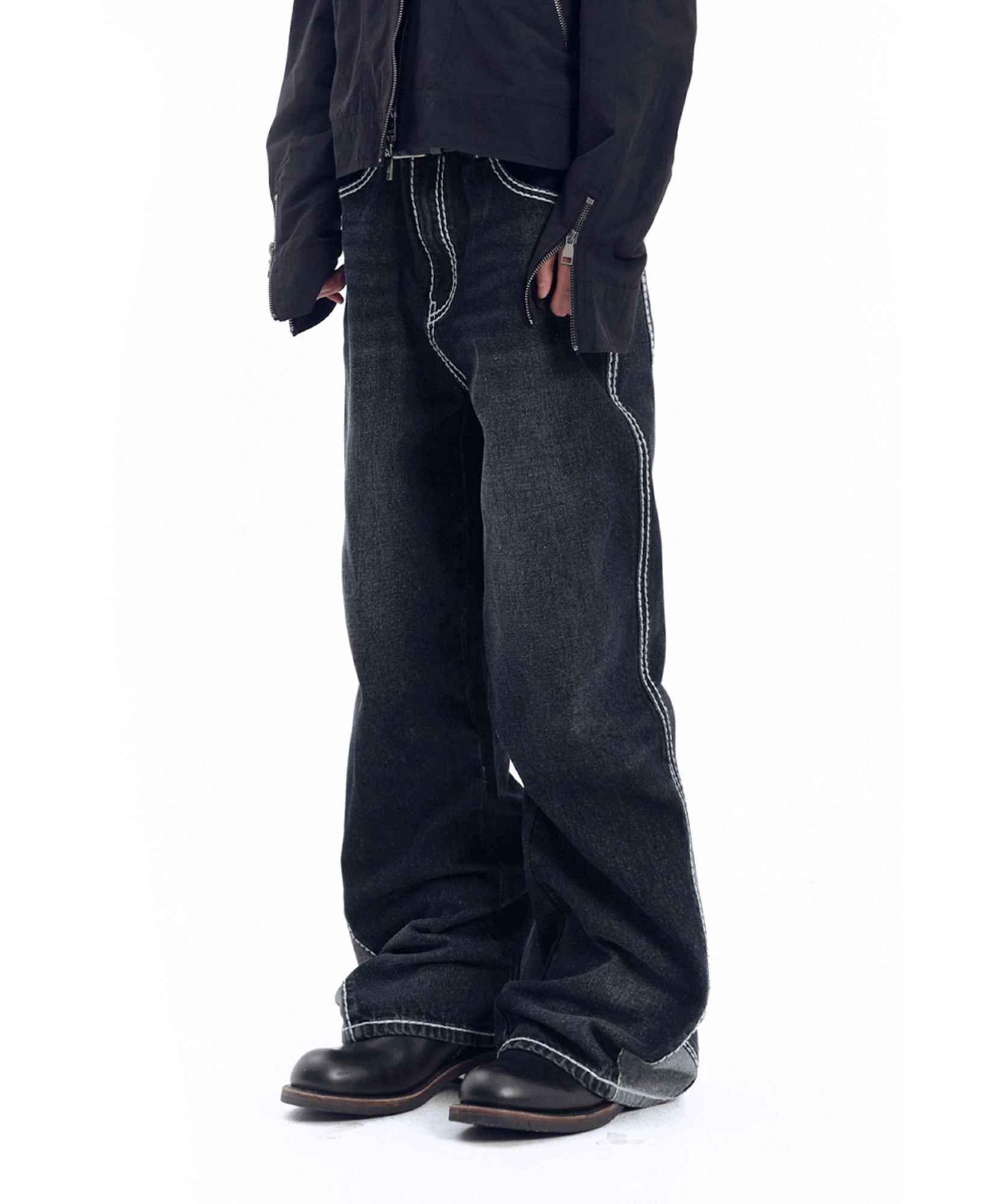 AAKAM 車線喇叭牛仔褲 AK26PT14BK