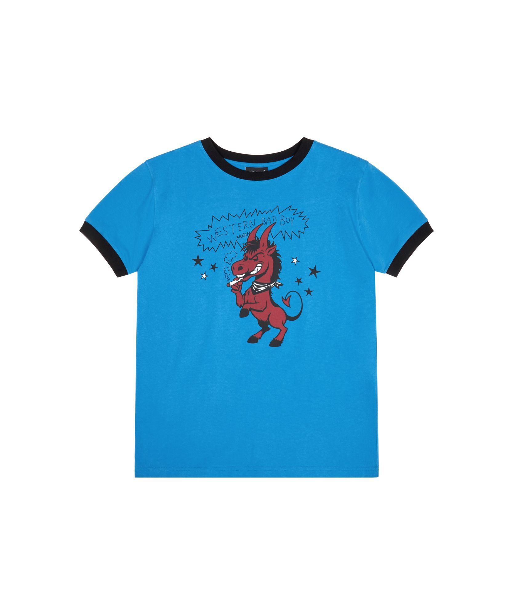 AAKAM Bad Horse 撞色短T 藍色 AK26TOP31BL