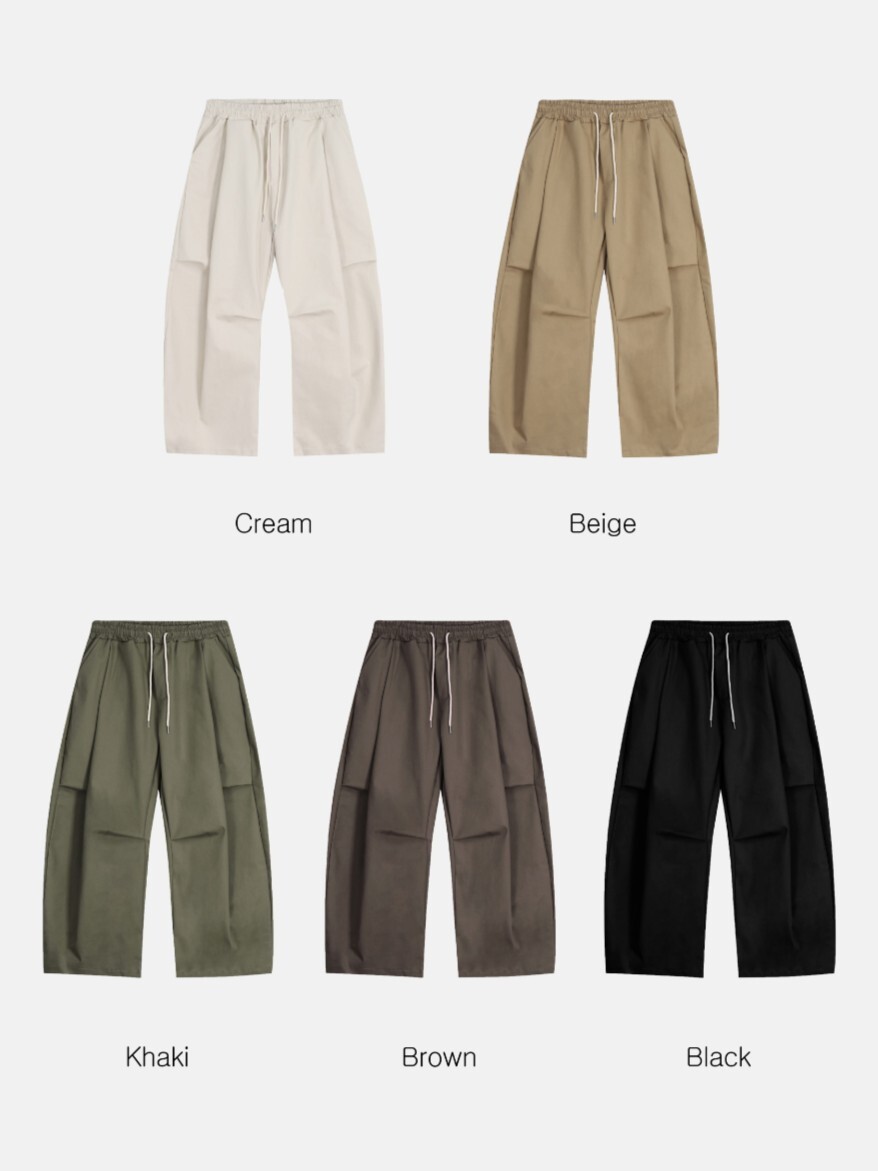 弧形曲線休閒褲