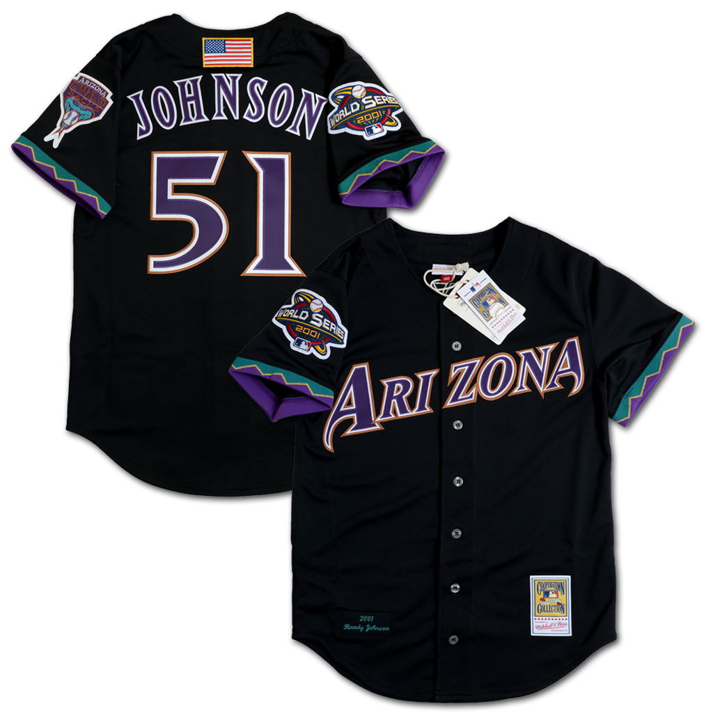 Mitchell & Ness 亞利桑那響尾蛇隊 Randy Johnson 2001 球員版 客場球衣