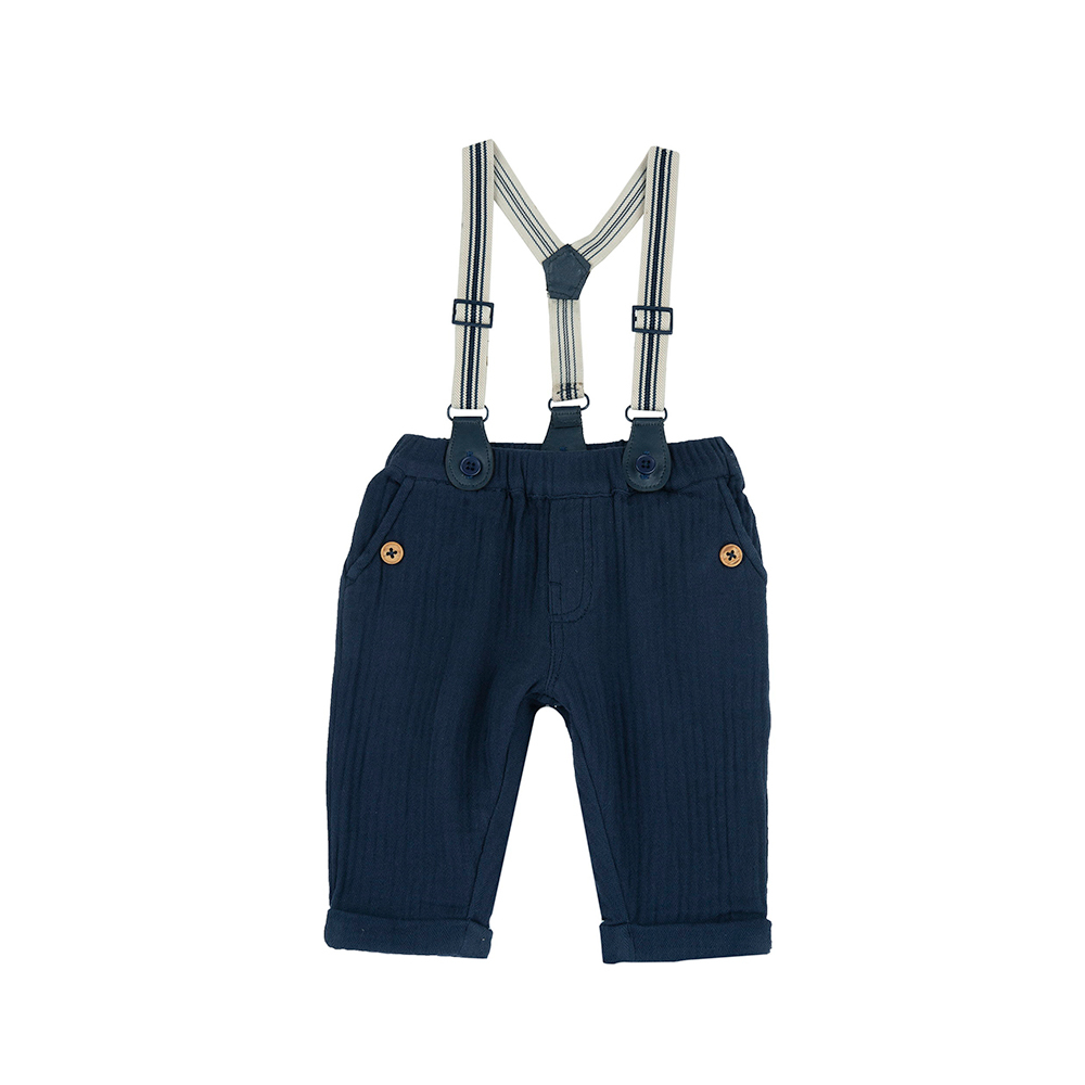 海洋帆船-附活動吊帶紗布長褲