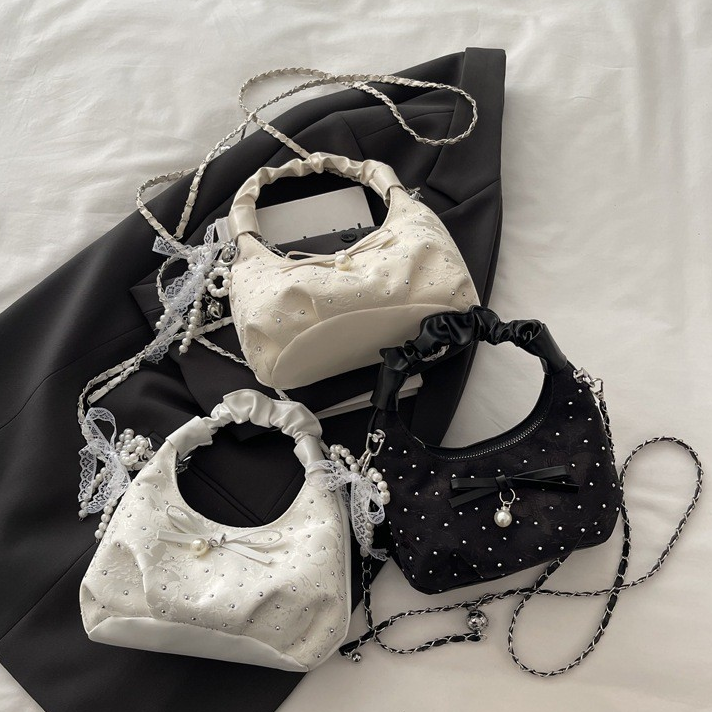 Korean Ruched Cloud Crossbody Bag