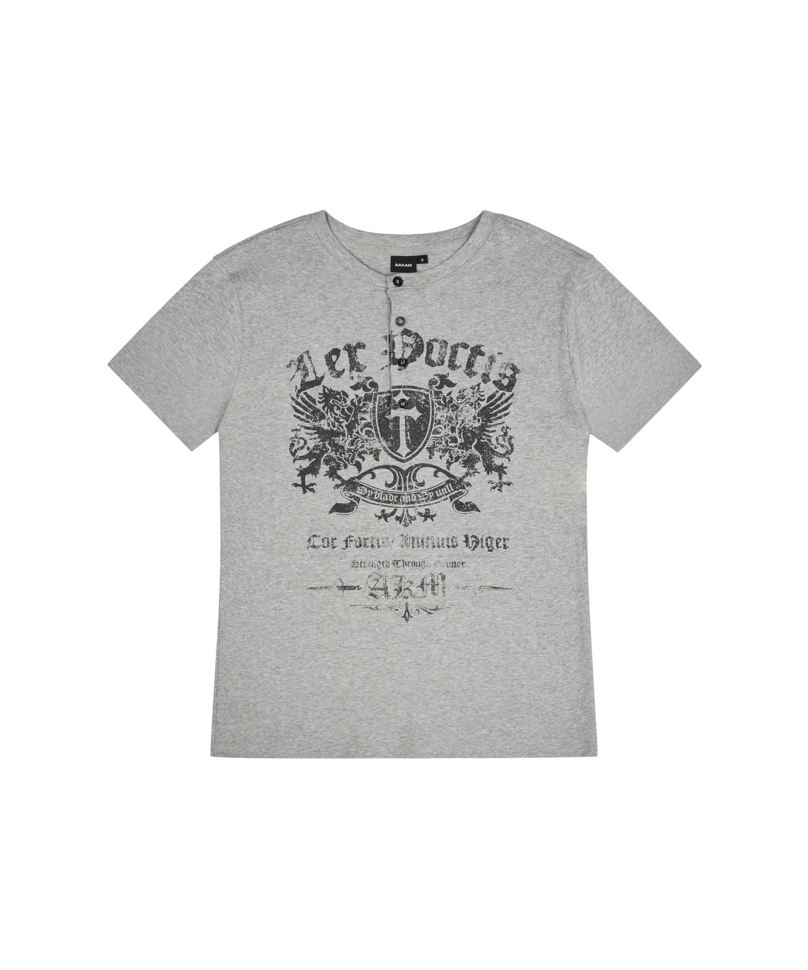 AAKAM 亨利領半袖上衣 AK26TOP23GY