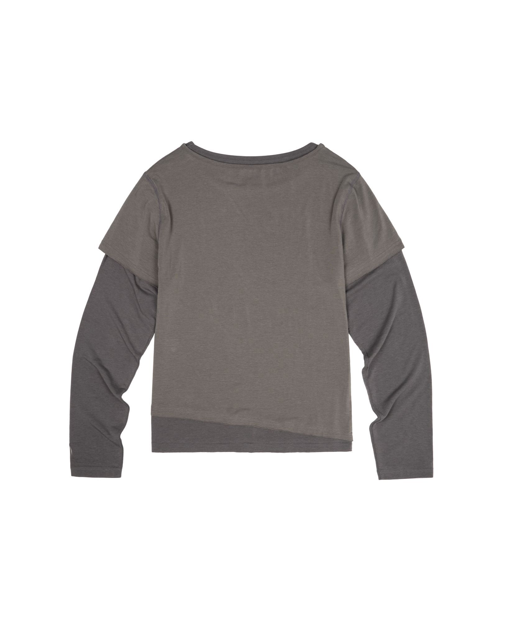 AAKAM 對比色假兩件長袖上衣 深灰 AK26TOP21DG