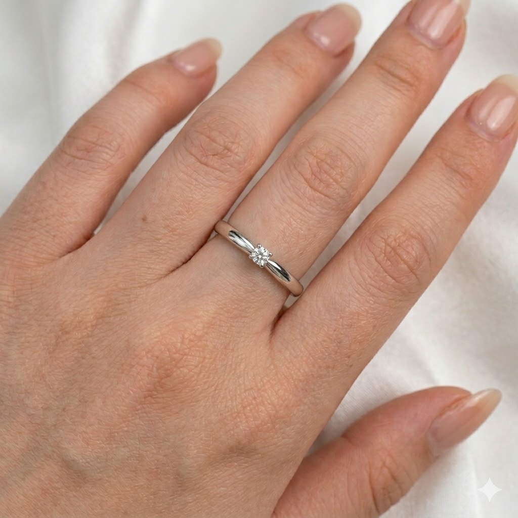 全新PT900鉑金【單粒10份鑽石】戒指