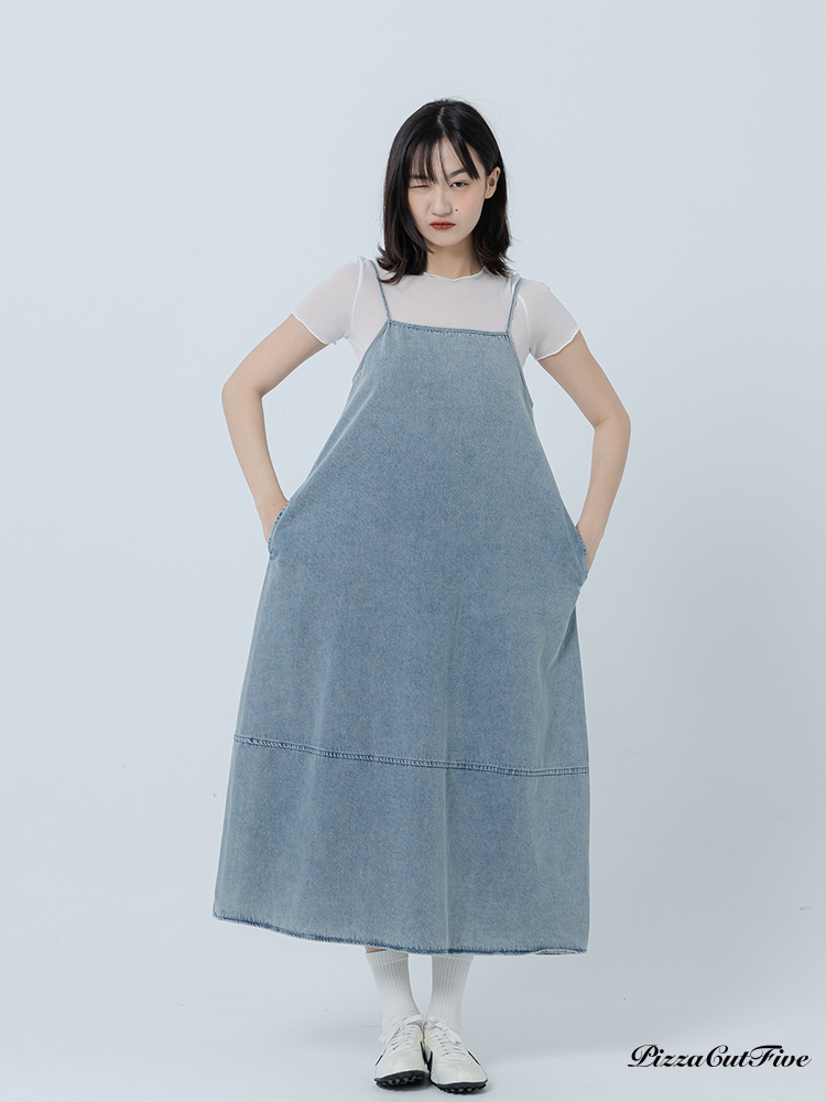 經典輕牛仔細肩帶洋裝 PizzaCutFive PCF262487039