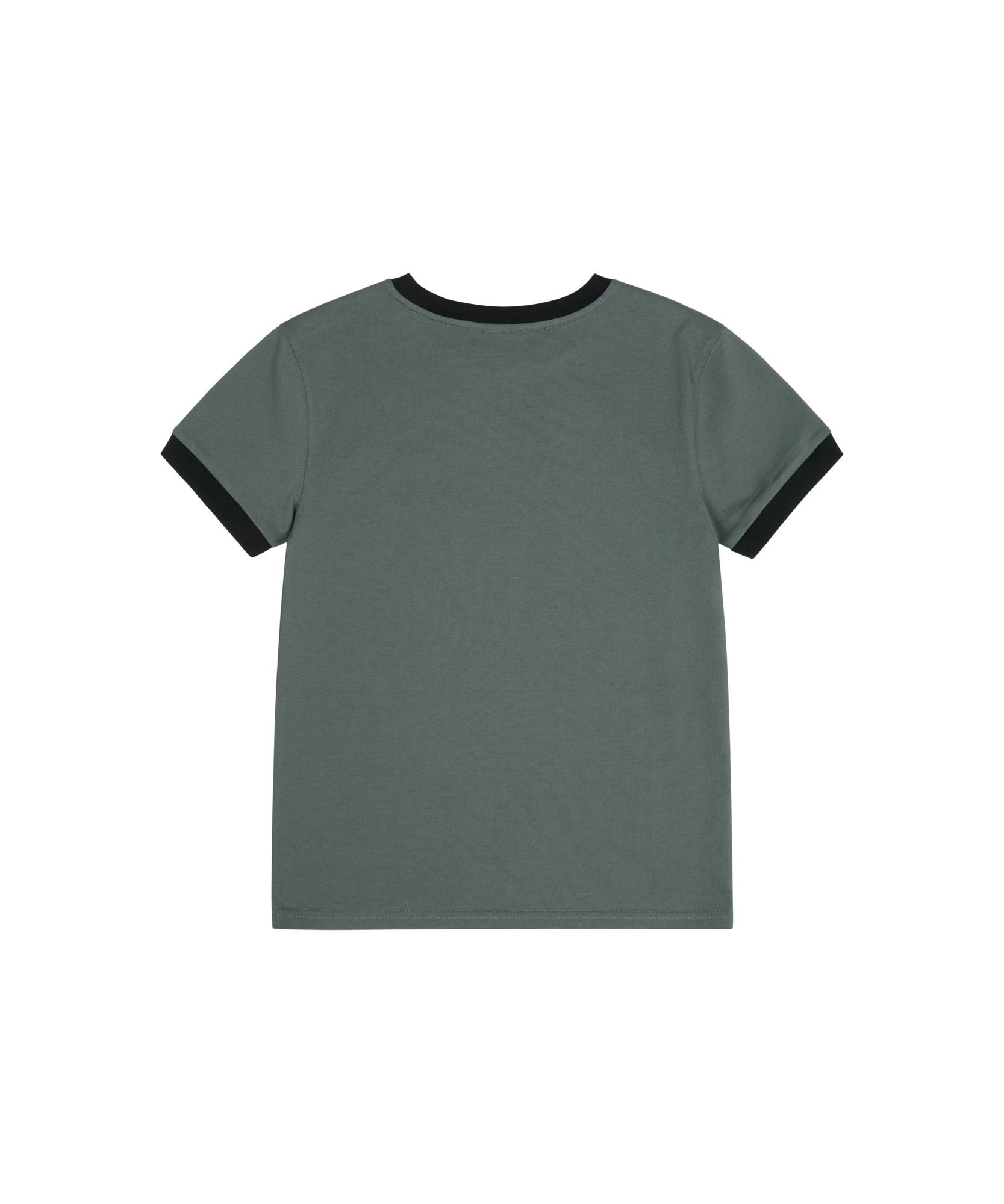 AAKAM 復古老鷹配色領口短袖上衣 AK26TOP29GY