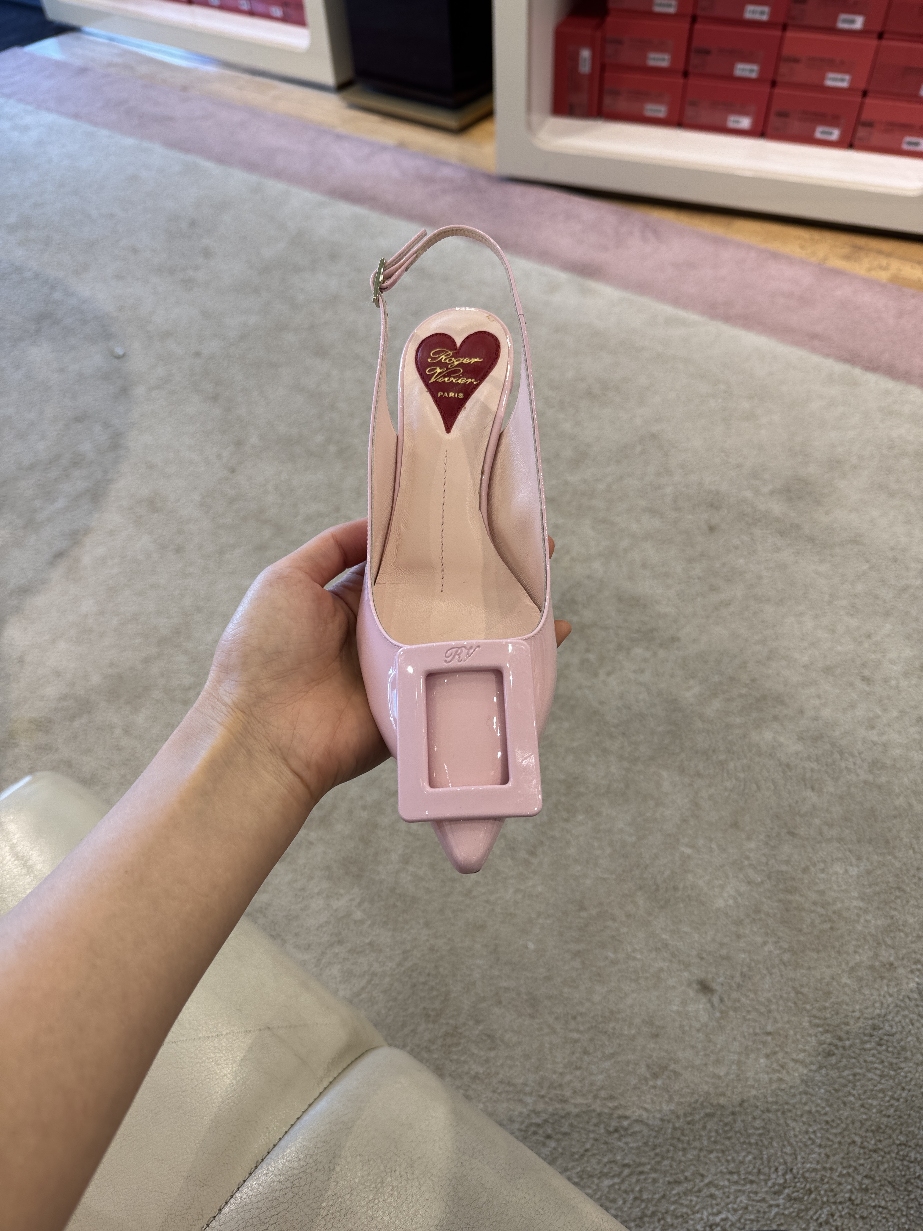 Roger Vivier RV Virgule slingback heels pink