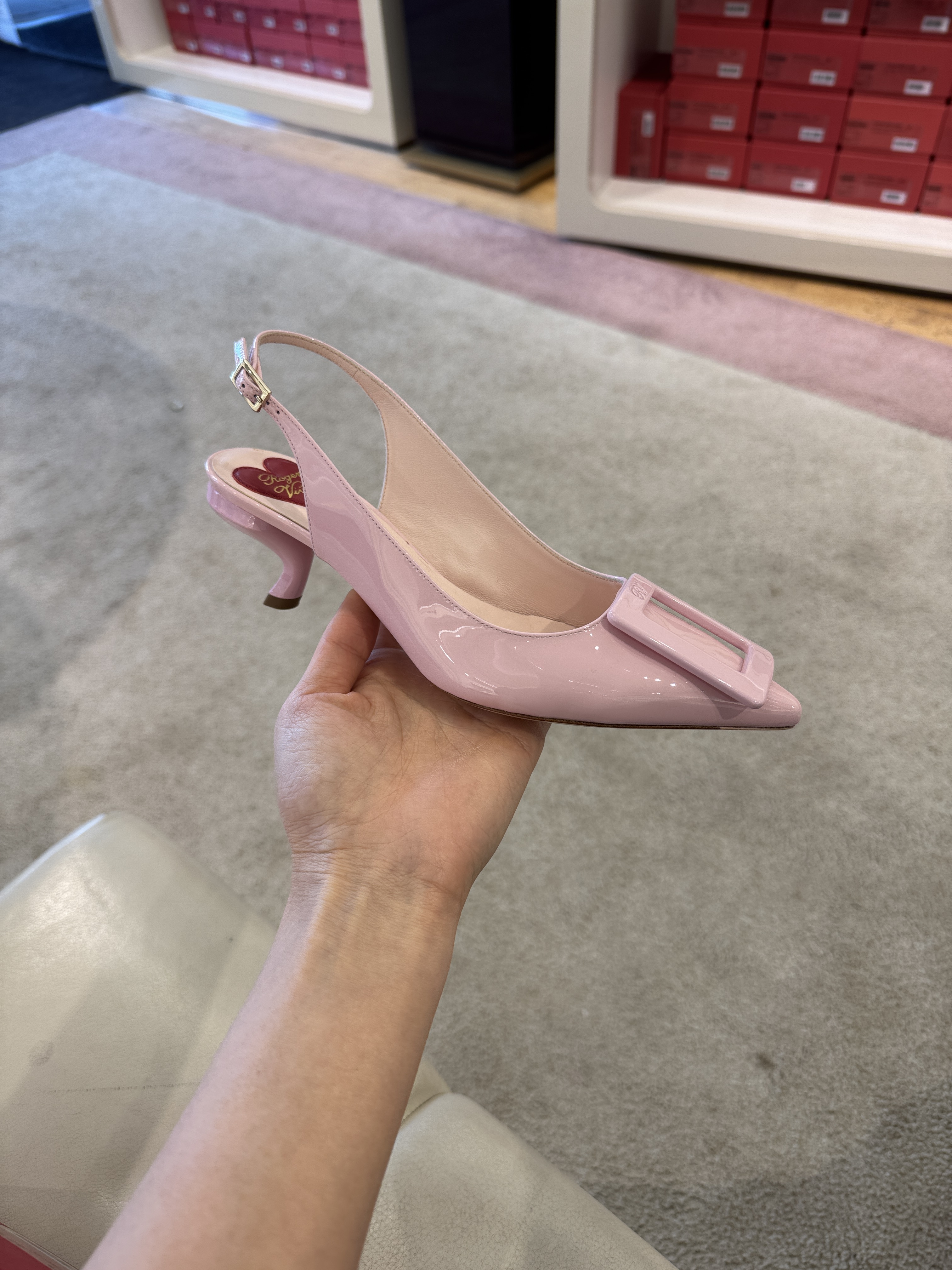 Roger Vivier RV Virgule slingback heels pink