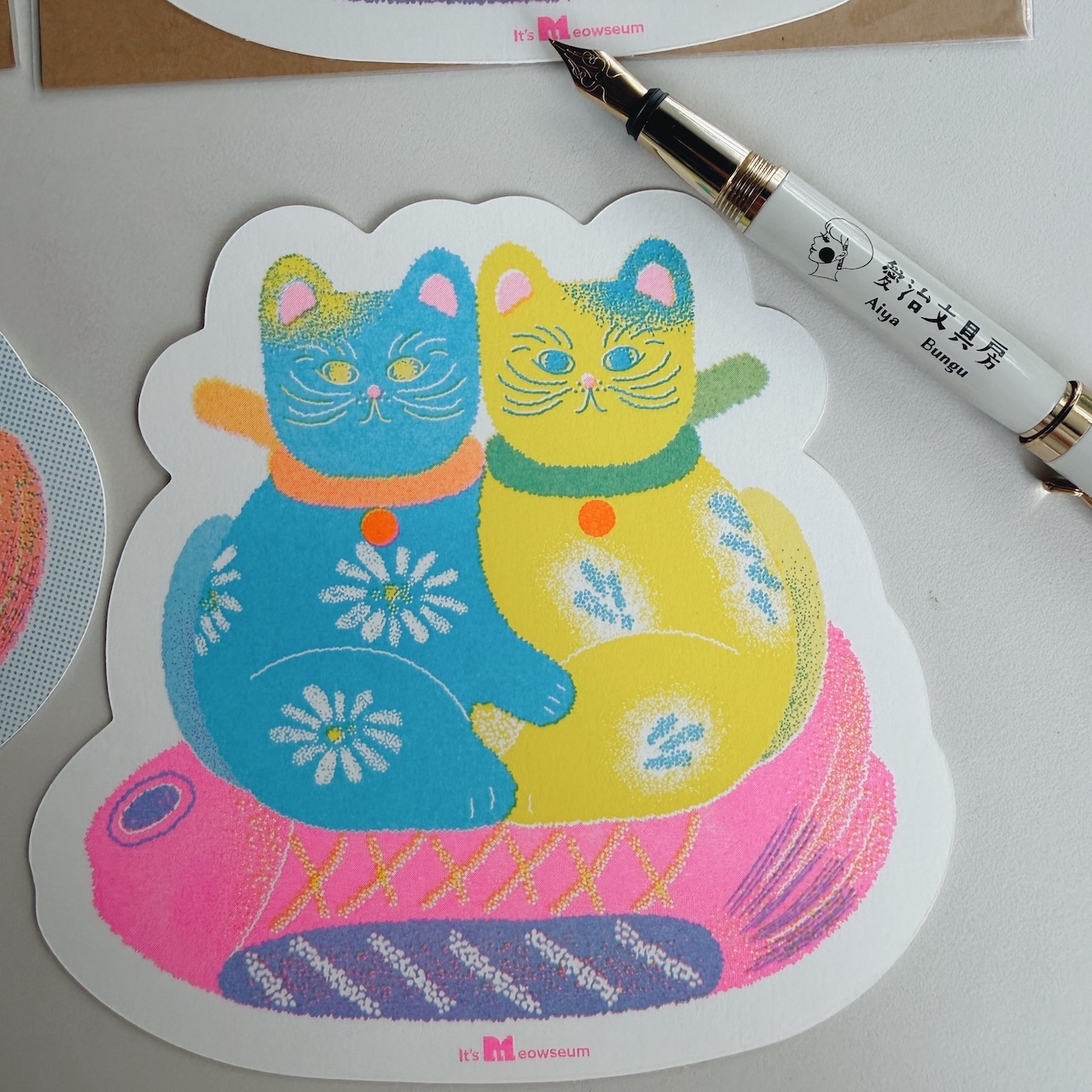 抱抱貓 孔版印刷 造型卡片 ｜It's Meowseum