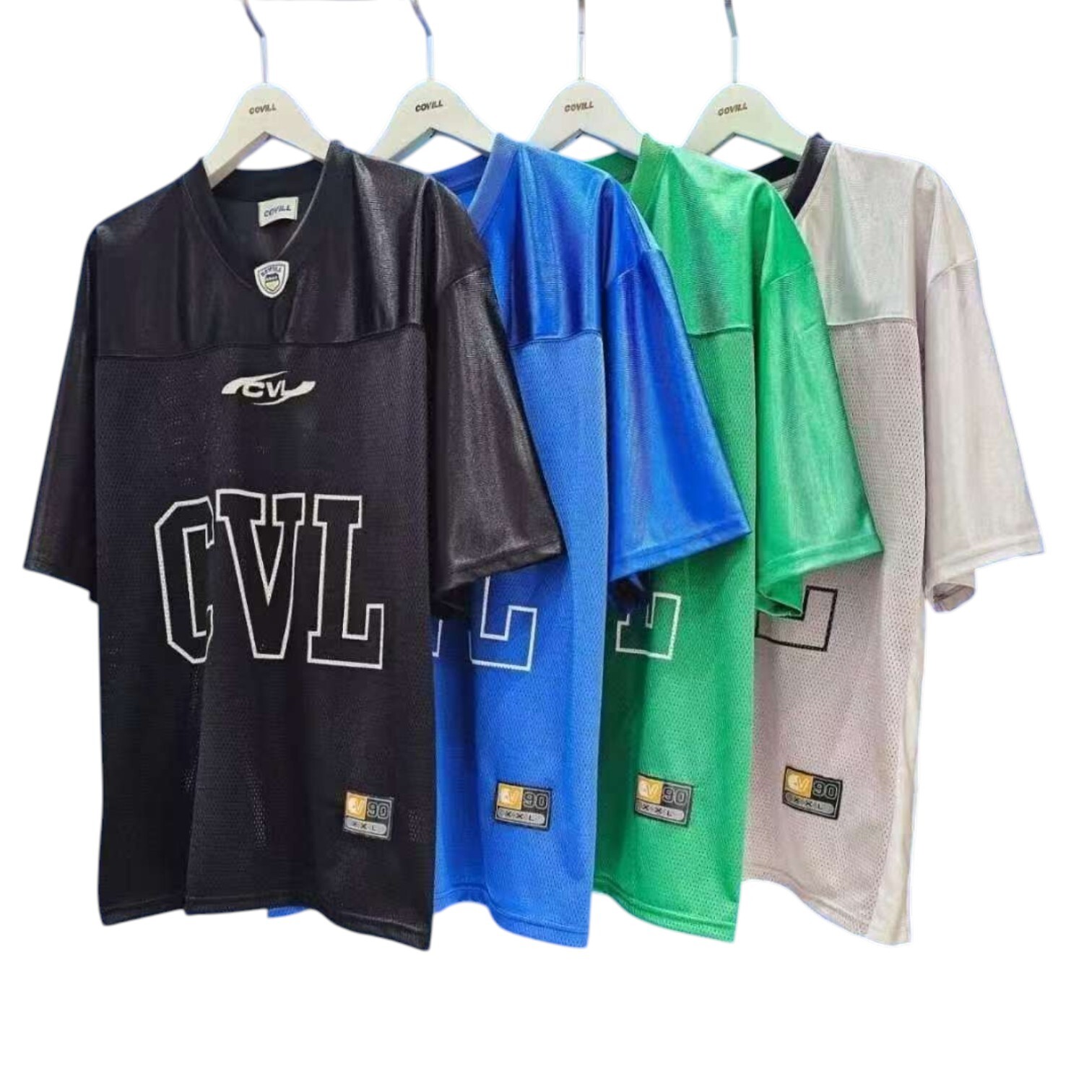 《K》CVL.緞面拼接網眼球衣