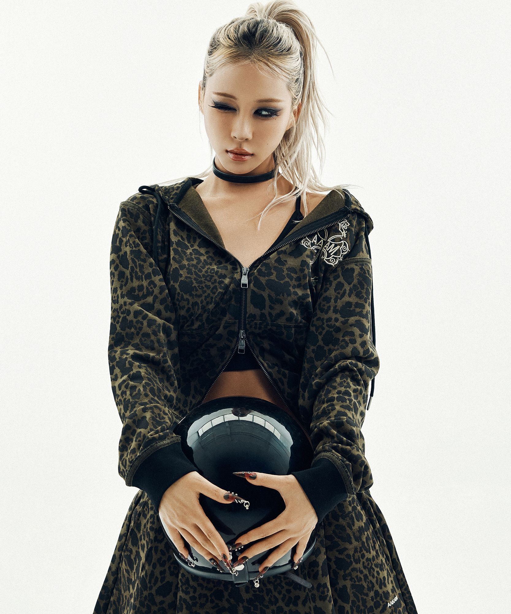 AAKAM 豹紋連帽拉鍊外套 AK2OT51KH