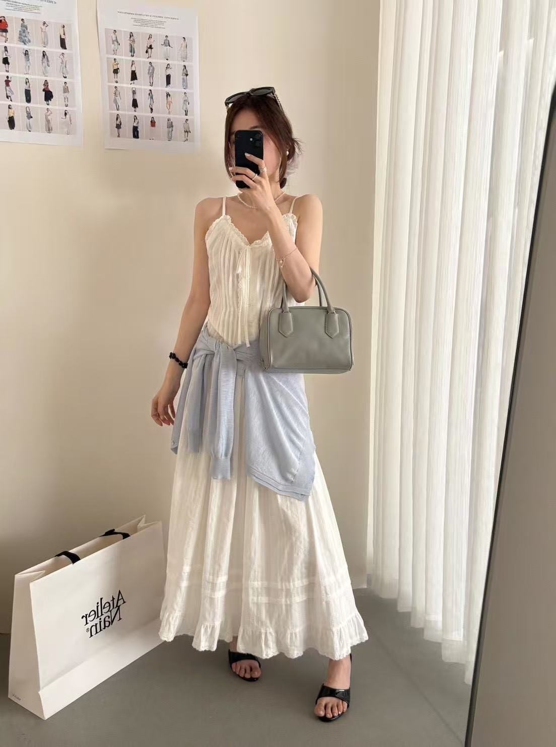 281 夏季渡假感緹花套裝