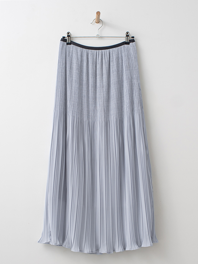 浪漫氛圍層次壓褶雪紡長裙