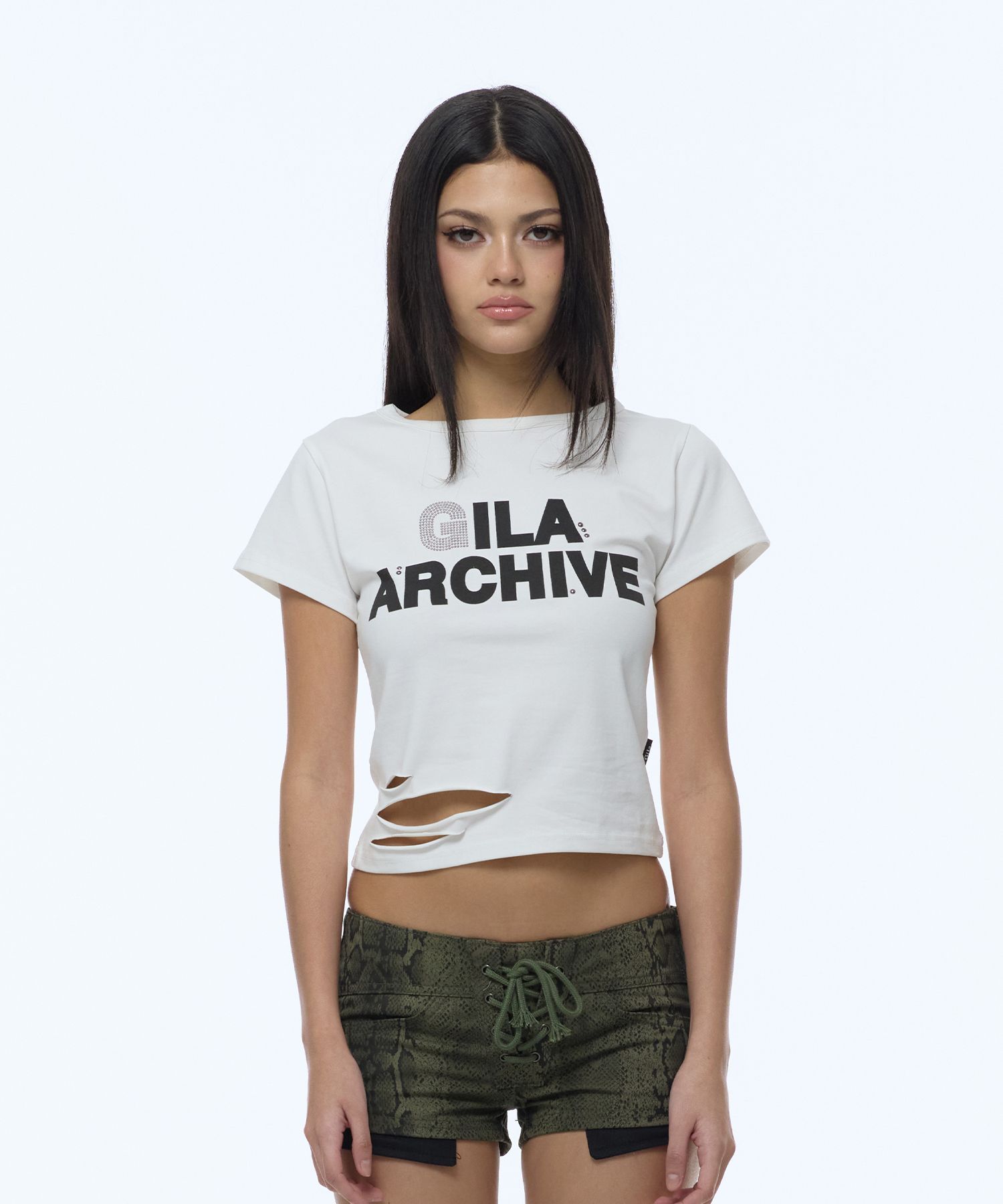 길라아카이브 刮字大Logo短版T恤 GL26SUTP04WH
