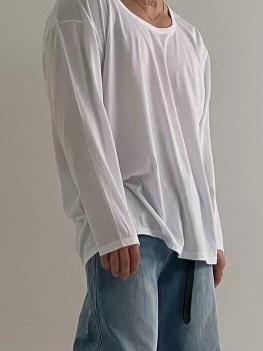 大U領精舒棉寬鬆上衣