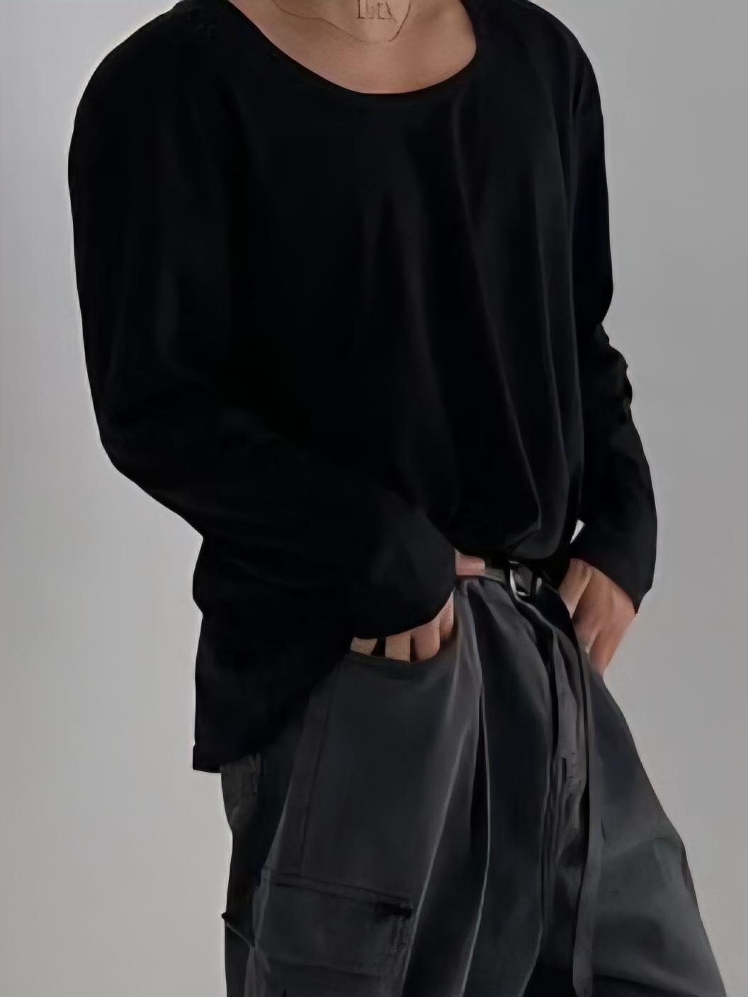 大U領精舒棉寬鬆上衣