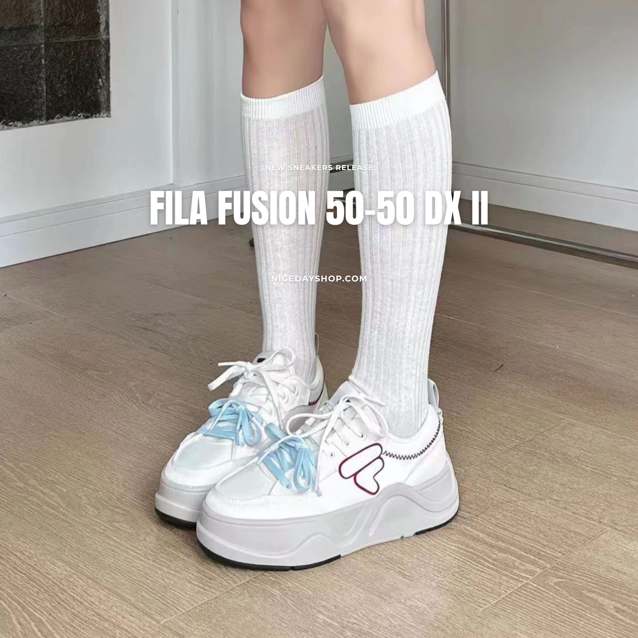 NICEDAY 代購 FILA FUSION DX II CVS 白紅 時尚 簡約 經典 復古 拼色 質感 T12W622923FGA