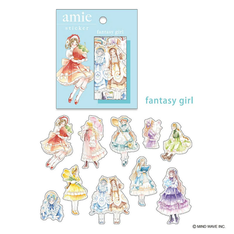 fantasy 女孩 Amie系列 40枚貼紙包｜日本Mind Wave
