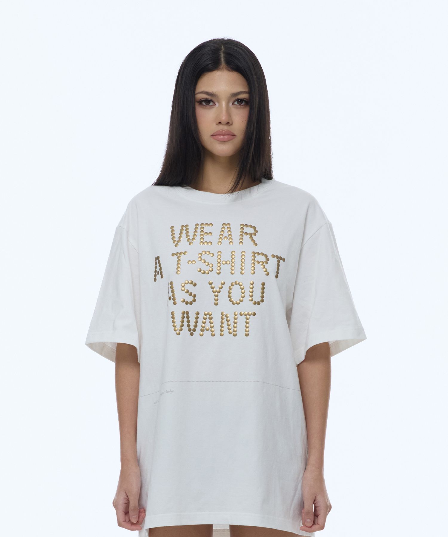 길라아카이브 DIY剪裁落肩寬版上衣 白色 GL26SUTP10WH