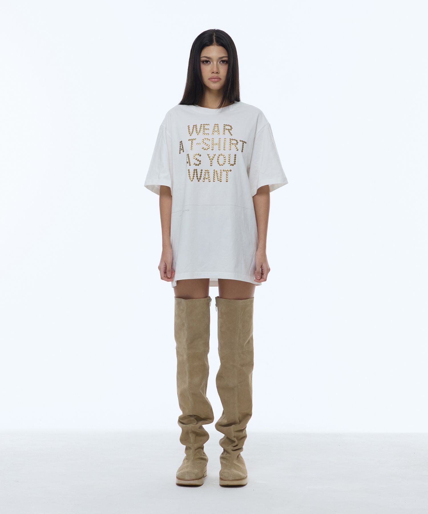 길라아카이브 DIY剪裁落肩寬版上衣 白色 GL26SUTP10WH