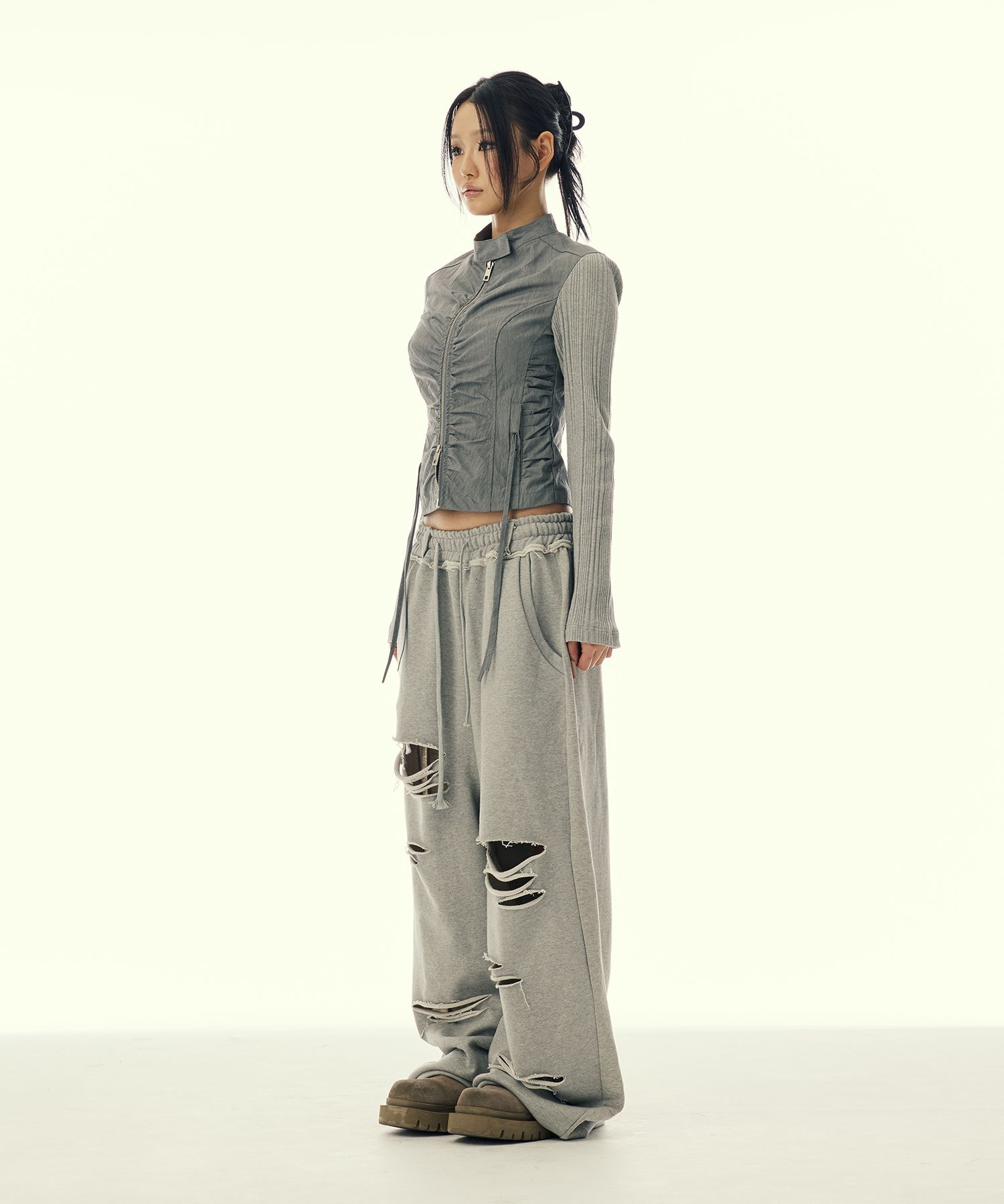 길라아카이브 刺繡Logo運動長褲 灰色 GL26SPPT06GY